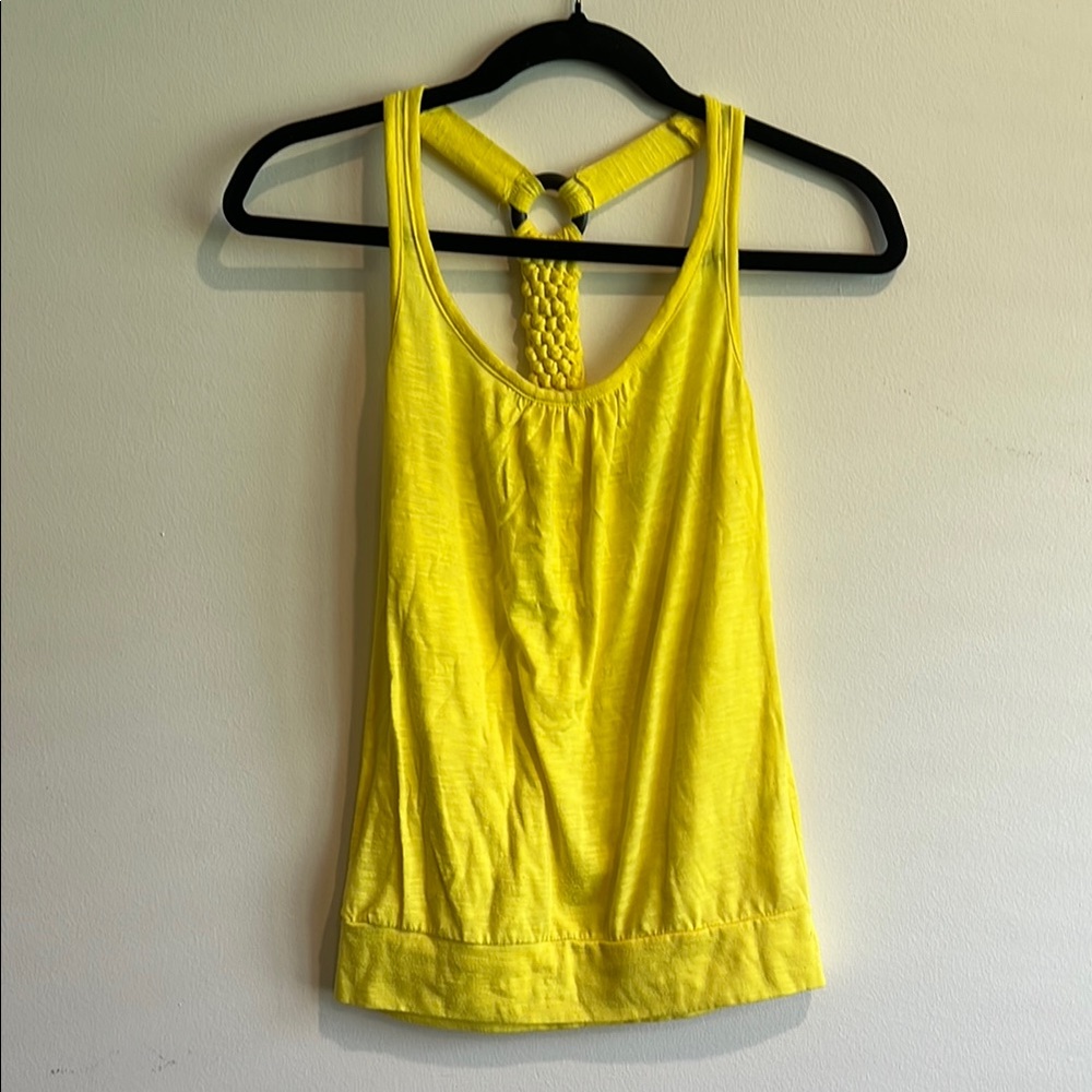 Charlotte Russe Yellow Smocked Backless Tank